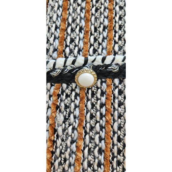 ZARA Trafaluc Womens Mini Shift Dress Small Brown Tweed 3/4 Sleeve Pearl Buttons - Picture 4 of 10